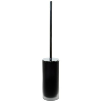 Toilet Brush Black Frosted Glass Toilet Brush With Chrome Handle Gedy TI33-14